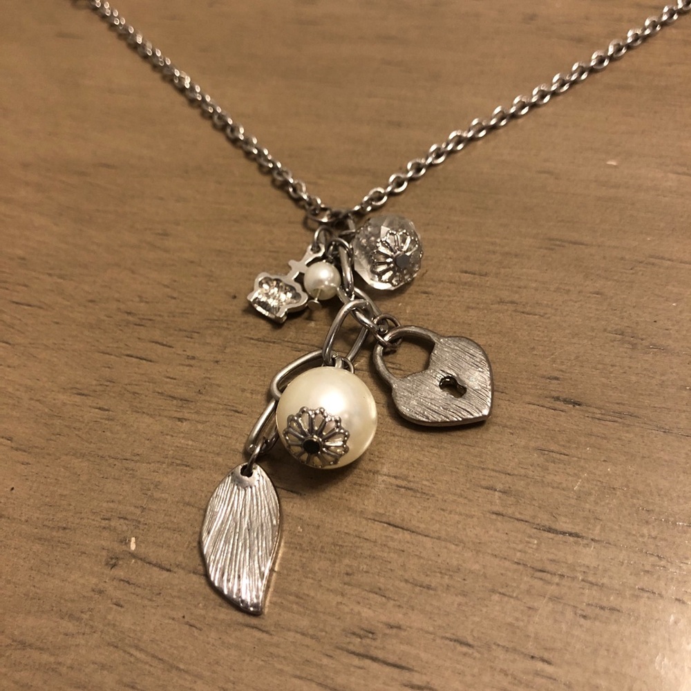 Jewelry - Elegant Silver Tone Sweater Charm Necklace - Picture 5 of 8